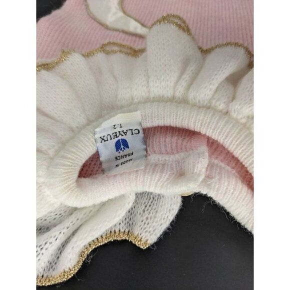 Vintage Knit baby dress, Girls Pink knit dress,  T-2 Clayeux France - Picture 4 of 7